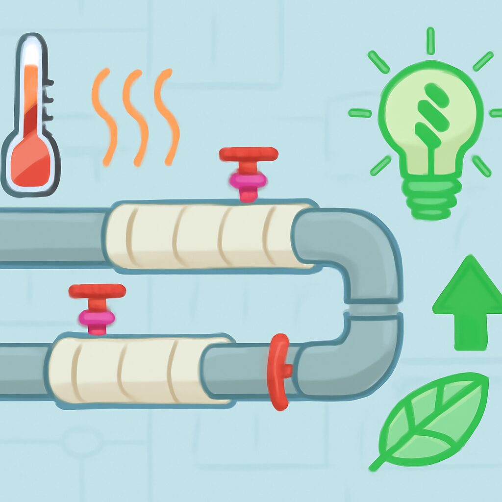 配管まわりの熱管理は省エネの要。放熱損失対策として放熱フィンを使用することで、効率的な熱制御が可能となり、エネルギーロスを削減できます。